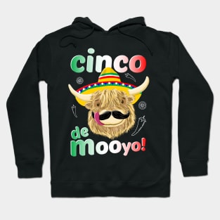 Scottish Highland Cow Celebrates Cinco De Mayo Hoodie